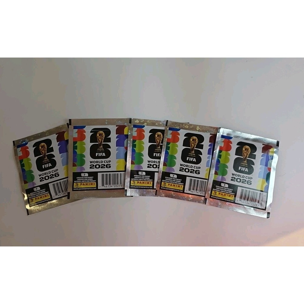 Panini FIFA World Cup 2026 Sealed Sticker Packs Lot of 5, each pk has 7 stickers